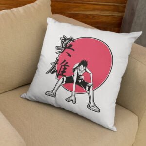 Coussin luffy soleil rouge - one piece - goodies geek